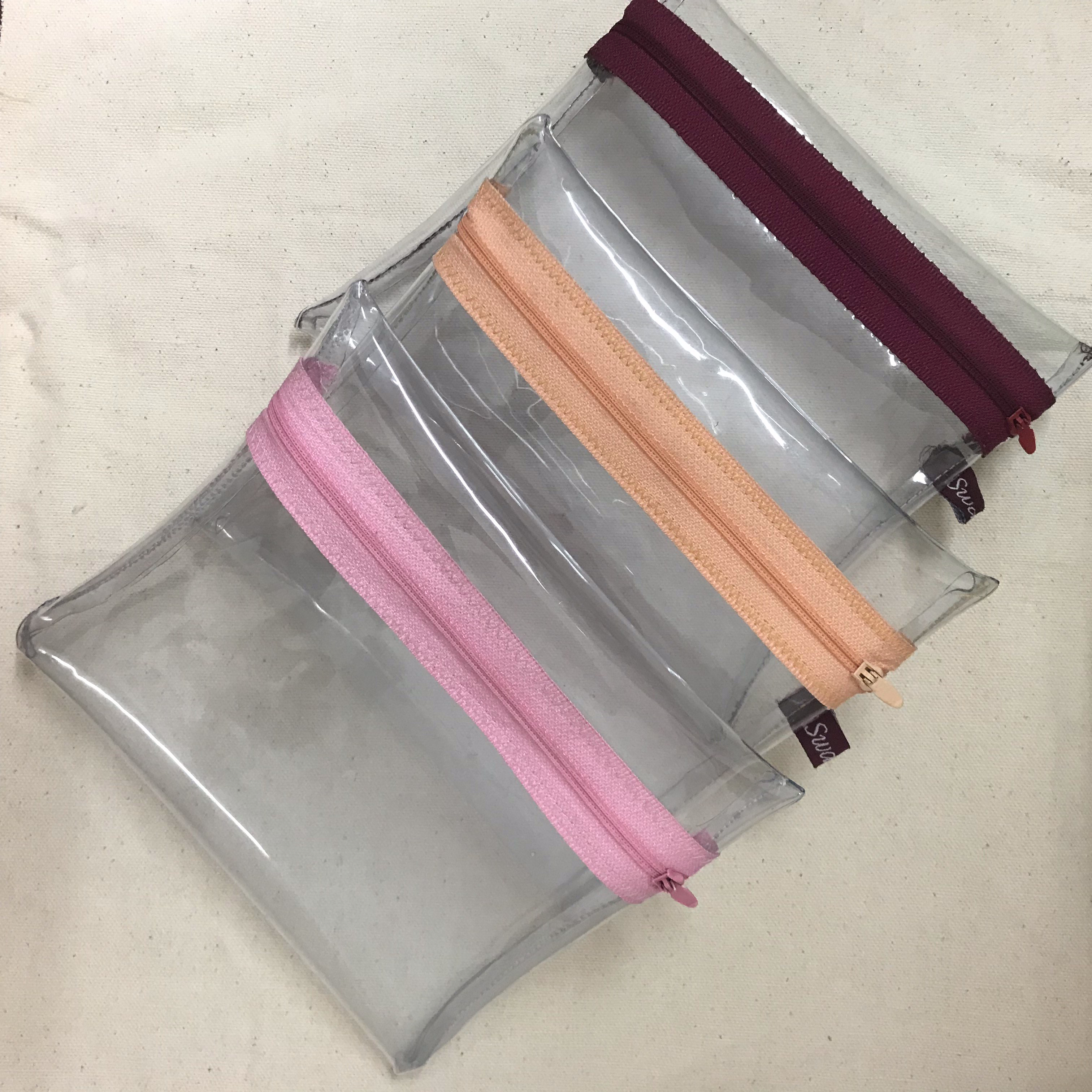 Clear zipper pouches